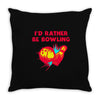 id rather be bowling Throw Pillow