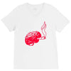 joint smoking brain V-Neck Tee