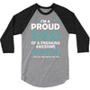 i'm a proud dad of freaking awesome nurse 3/4 Sleeve Shirt