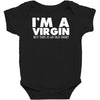i'm a virgin but this is an old shirt Baby Bodysuit