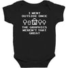 i went outside once Baby Bodysuit