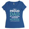 i'm a proud dad of freaking awesome nurse Women's Triblend Scoop T-shirt