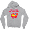 id rather be bowling Zipper Hoodie