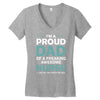 i'm a proud dad of freaking awesome nurse Women's V-Neck T-Shirt