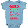 jolliest bunch of elves this side of the nuthouse Baby Bodysuit