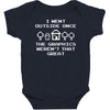 i went outside once Baby Bodysuit