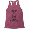 i work hard so my cat can live a better life Racerback Tank