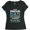i'm a proud dad of freaking awesome nurse Women's Triblend Scoop T-shirt