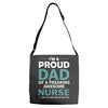 i'm a proud dad of freaking awesome nurse Adjustable Strap Totes