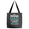 i'm a proud dad of freaking awesome welder Tote Bags