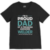 i'm a proud dad of freaking awesome welder V-Neck Tee