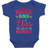 jolliest bunch of elves this side of the nuthouse Baby Bodysuit