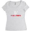it all starts Women's Triblend Scoop T-shirt