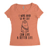 i work hard so my cat can live a better life Women's Triblend Scoop T-shirt