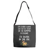 ice cream or a felony Adjustable Strap Totes