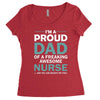 i'm a proud dad of freaking awesome nurse Women's Triblend Scoop T-shirt