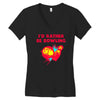 id rather be bowling Women's V-Neck T-Shirt