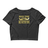 funny black mustache may the stache be with you Crop Top