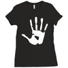 handprint sticker vinyl decal Ladies Fitted T-Shirt