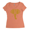 tribal print elephant geometric gold animals cool Women's Triblend Scoop T-shirt