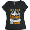 My Son Is Super Awesome His Stepdad Women's Triblend Scoop T-shirt