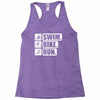 v6 swim bike run Racerback Tank