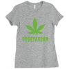 Vegetarian Pot Leaf Ladies Fitted T-Shirt
