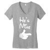 he's mine she's mine Women's V-Neck T-Shirt