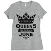 Queens Are Born In June Ladies Fitted T-Shirt