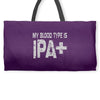 original blood type ipa positive craft beer Weekender Totes
