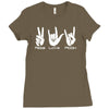 peace love rock funny Ladies Fitted T-Shirt