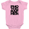 photographer camera photography modern text photos scrapbook geek t sh Baby Onesie