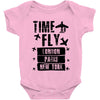 TIME TO FLY TO LONDON PARIS NEW YORK Baby Onesie