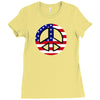 flag us flag peace independence day Ladies Fitted T-Shirt
