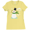 windy snowman Ladies Fitted T-Shirt