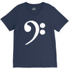 bass cleff funny V-Neck Tee