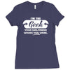 i'm the geek your girlfriend wishes you were Ladies Fitted T-Shirt