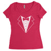 tuxedo fancy dress funny Women's Triblend Scoop T-shirt