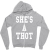 she's a thot   funny Zipper Hoodie