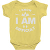 i know i am difficult ski mountain Baby Onesie