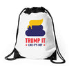 trump it like its hot Drawstring Bags