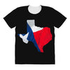 Eroded Texas Map With Flag All Over Women's T-shirt