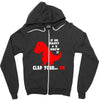 funny dino Zipper Hoodie