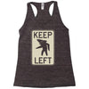 keep left shark Racerback Tank