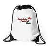dear santa, i want it all Drawstring Bags