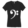 bass cleff funny Women's V-Neck T-Shirt