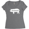 pig sausages funny Women's Triblend Scoop T-shirt