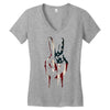 peace and love usa flag Women's V-Neck T-Shirt