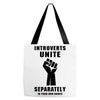 introverts unite separately in your own homes black Tote Bags
