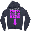 party location here Zipper Hoodie